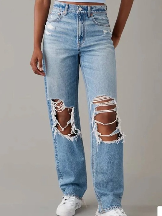 American Eagle Outfitters Denim - Highest Rise Baggy Straight AE Jeans